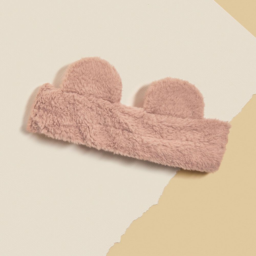 Fuzzy Headband, Dusty Rose