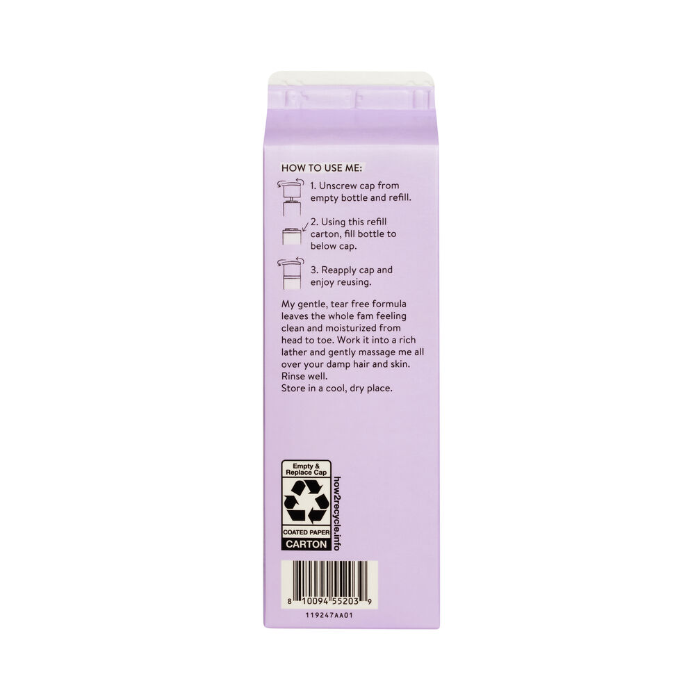 Shampoo Body Wash, Carton Refill, Lavender